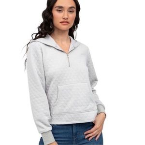 XL n:PHILANTHROPY ALE size XL hooded quilted sweatshirt in light gray NW…